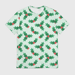 Футболка мужская Рождественская омела, цвет: 3D-принт