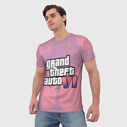Футболка мужская GTA 6 pink, цвет: 3D-принт — фото 2