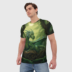 Футболка мужская Лесной зеленый дракон 2024, цвет: 3D-принт — фото 2