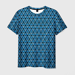Футболка мужская Синие и чёрные треугольники, цвет: 3D-принт