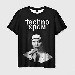 Футболка мужская Techno храм монашка с красивыми глазами, цвет: 3D-принт