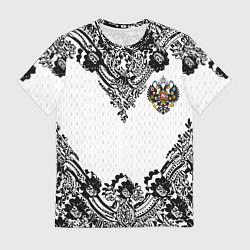 Футболка мужская Имперский узор Россия герб патриотизм, цвет: 3D-принт