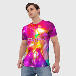 Футболка мужская Counter Strike - neon, цвет: 3D-принт — фото 2