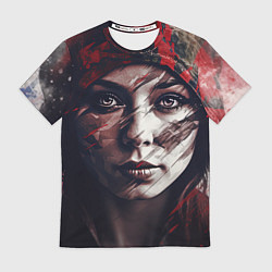Футболка мужская Русская девушка в камуфляже, цвет: 3D-принт
