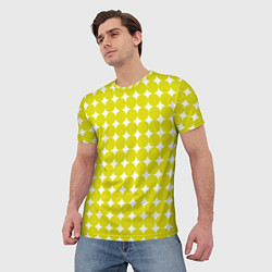 Футболка мужская Ретро темно желтые круги, цвет: 3D-принт — фото 2
