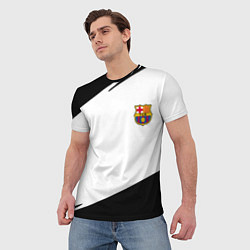 Футболка мужская Barcelona краски чёрные спорт, цвет: 3D-принт — фото 2