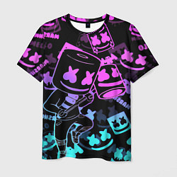 Футболка мужская Marshmello neon pattern, цвет: 3D-принт