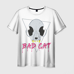 Футболка мужская Череп в стиле bad cat, цвет: 3D-принт