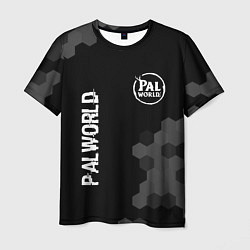 Футболка мужская Palworld glitch на темном фоне вертикально, цвет: 3D-принт