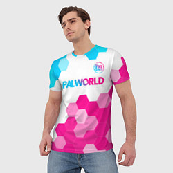 Футболка мужская Palworld neon gradient style посередине, цвет: 3D-принт — фото 2