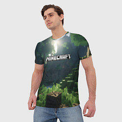 Футболка мужская Minecraft logo world, цвет: 3D-принт — фото 2