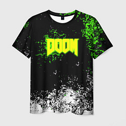 Футболка мужская Doom токсичное лого краски, цвет: 3D-принт