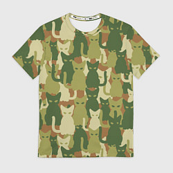 Футболка мужская Котята - камуфляж, цвет: 3D-принт