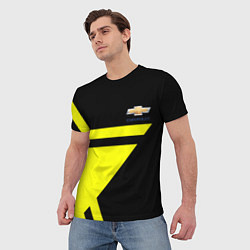 Футболка мужская Chevrolet yellow star, цвет: 3D-принт — фото 2