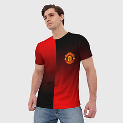 Футболка мужская Манчестер Юнайтед градиент спорт, цвет: 3D-принт — фото 2