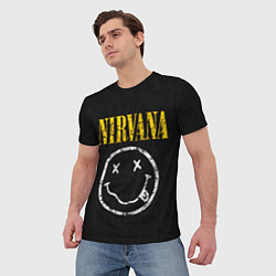 Футболка мужская Джинсовка с nirvana, цвет: 3D-принт — фото 2