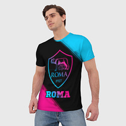 Футболка мужская Roma - neon gradient, цвет: 3D-принт — фото 2