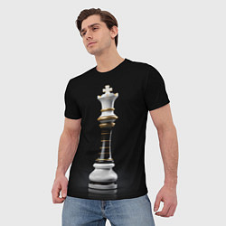Футболка мужская Белый король - шахматы, цвет: 3D-принт — фото 2