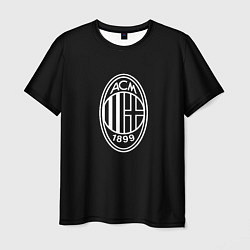 Футболка мужская Milan fc белое лого, цвет: 3D-принт