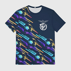 Футболка мужская Benfica градиентные мячи, цвет: 3D-принт