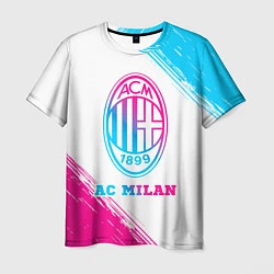 Футболка мужская AC Milan neon gradient style, цвет: 3D-принт
