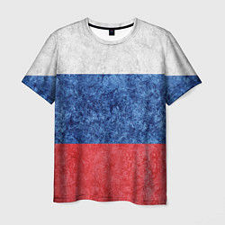 Футболка мужская Флаг России разноцветный, цвет: 3D-принт