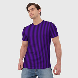 Футболка мужская Яркий фиолетовый в полоску, цвет: 3D-принт — фото 2