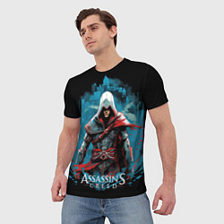 Футболка мужская Assassins creed холодный фон, цвет: 3D-принт — фото 2