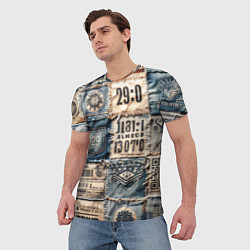 Футболка мужская Пэчворк Tokyo and US, цвет: 3D-принт — фото 2