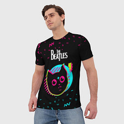 Футболка мужская The Beatles - rock star cat, цвет: 3D-принт — фото 2