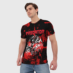 Футболка мужская Predator blood, цвет: 3D-принт — фото 2