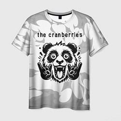 Футболка мужская The Cranberries рок панда на светлом фоне, цвет: 3D-принт