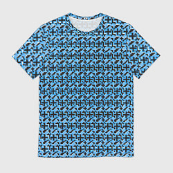 Футболка мужская Чёрные плюсики на синем фоне, цвет: 3D-принт