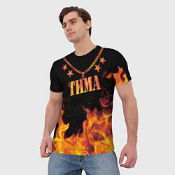 Футболка мужская Тима - имя в огне, цвет: 3D-принт — фото 2