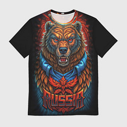 Футболка мужская Военный русский медведь, цвет: 3D-принт