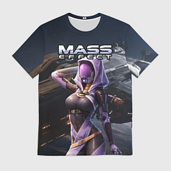 Футболка мужская Mass Effect ТалиЗора и космический корабль, цвет: 3D-принт