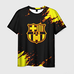 Футболка мужская Barcelona огненные краски лого, цвет: 3D-принт