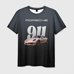Футболка мужская Спортивный автомобиль Porsche 911, цвет: 3D-принт