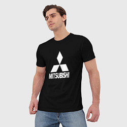 Футболка мужская Mitsubishi logo white, цвет: 3D-принт — фото 2