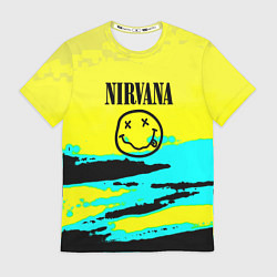 Футболка мужская Nirvana краски кислотные, цвет: 3D-принт