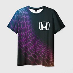 Футболка мужская Honda neon hexagon, цвет: 3D-принт
