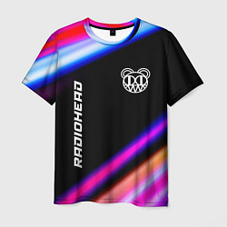 Футболка мужская Radiohead neon rock lights, цвет: 3D-принт