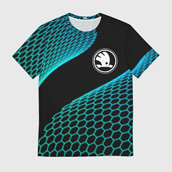 Футболка мужская Skoda electro hexagon, цвет: 3D-принт