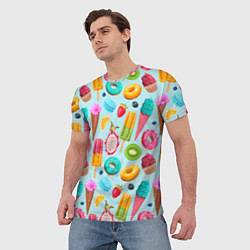 Футболка мужская Летние сладости, цвет: 3D-принт — фото 2