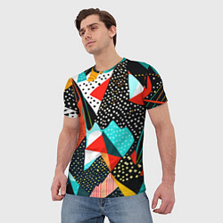 Футболка мужская Abstract patchwork - ai art, цвет: 3D-принт — фото 2