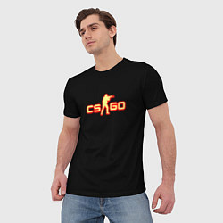 Футболка мужская CSGO огненное лого, цвет: 3D-принт — фото 2