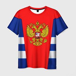 Футболка мужская Россия герб спорт, цвет: 3D-принт