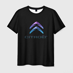 Футболка мужская Citroen logo neon, цвет: 3D-принт