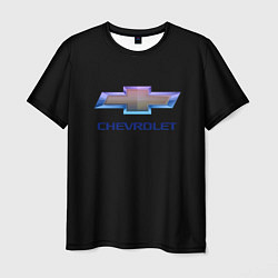 Футболка мужская Chevrolet logo neon, цвет: 3D-принт