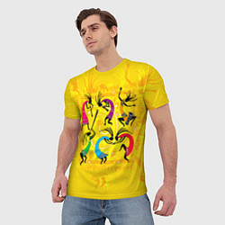 Футболка мужская Танцующие Кокопелли, цвет: 3D-принт — фото 2